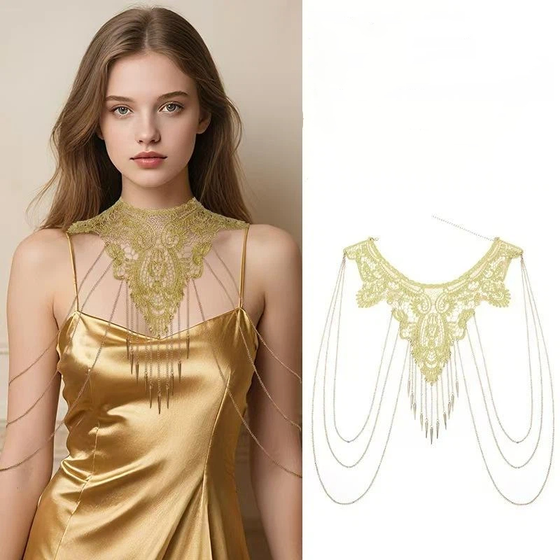 Body Jewelry Necklace - قلادة ذهبية متعددة الطبقات بتصميم أنيق