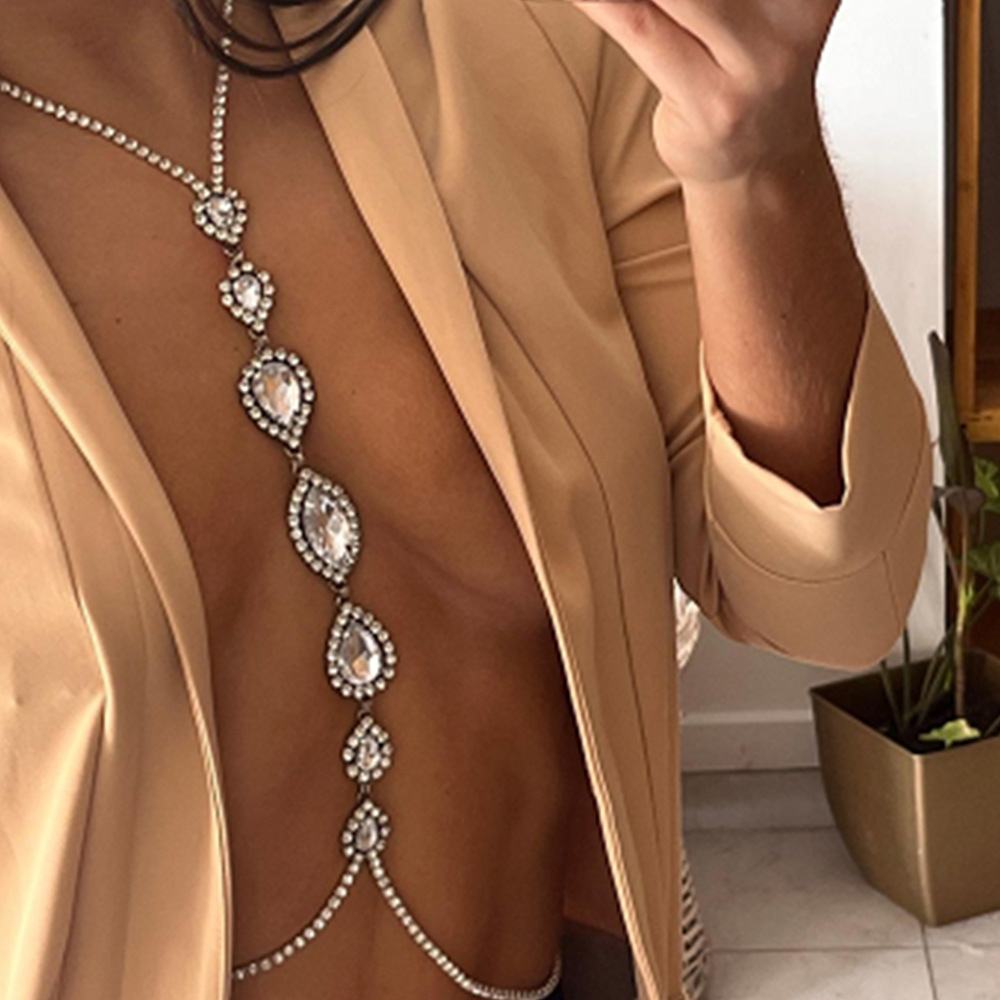 مثير قطرة الماء الصدر سلسلة لل - مراجعة Body Jewelry Necklace وسعره