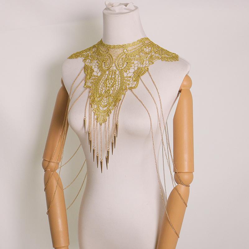 قلادة ذهبية متعددة الطبقات بتص - مراجعة Body Jewelry Necklace وسعره