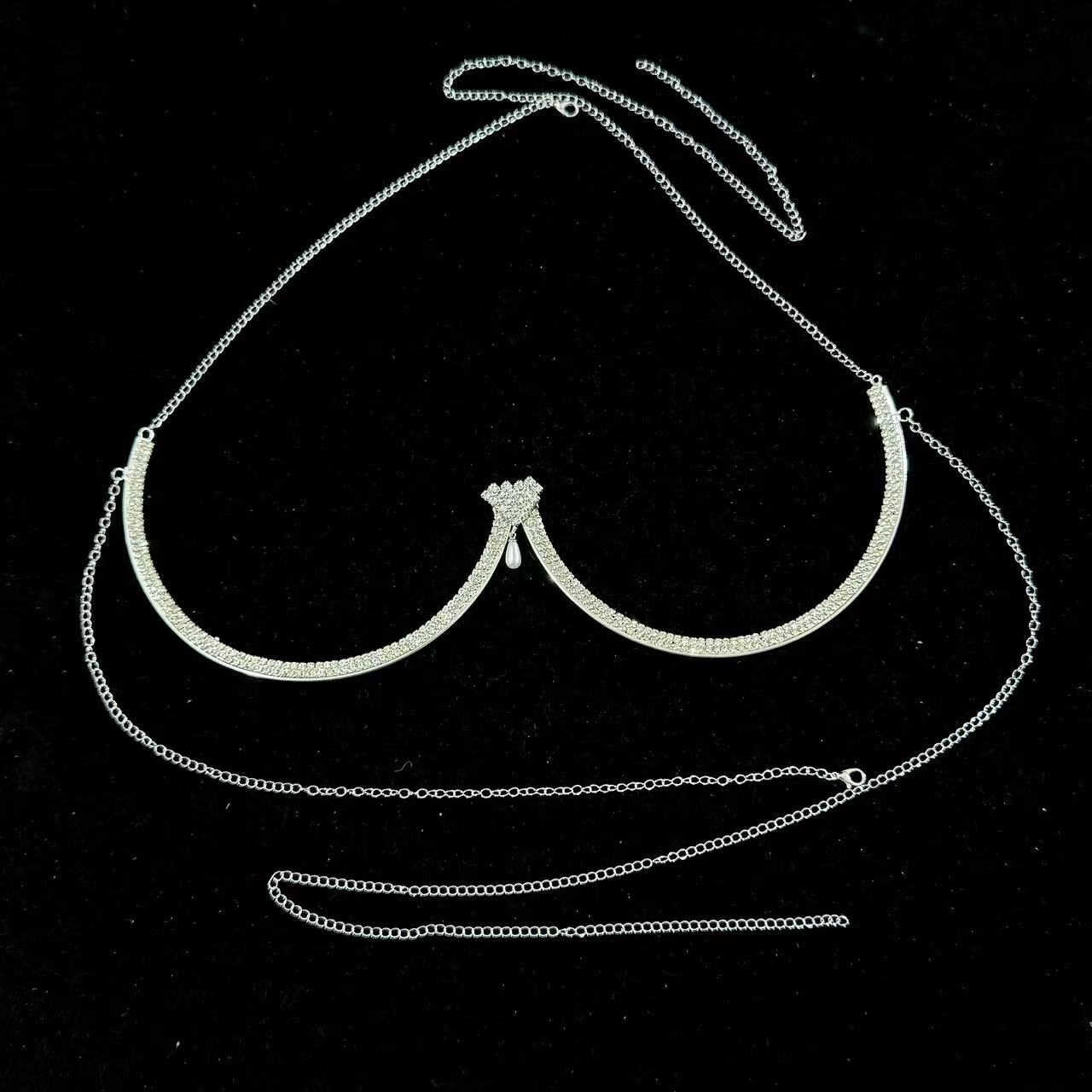 المرأة الصدر دعم اللؤلؤ قلادة  - مراجعة Body Jewelry Necklace وسعره