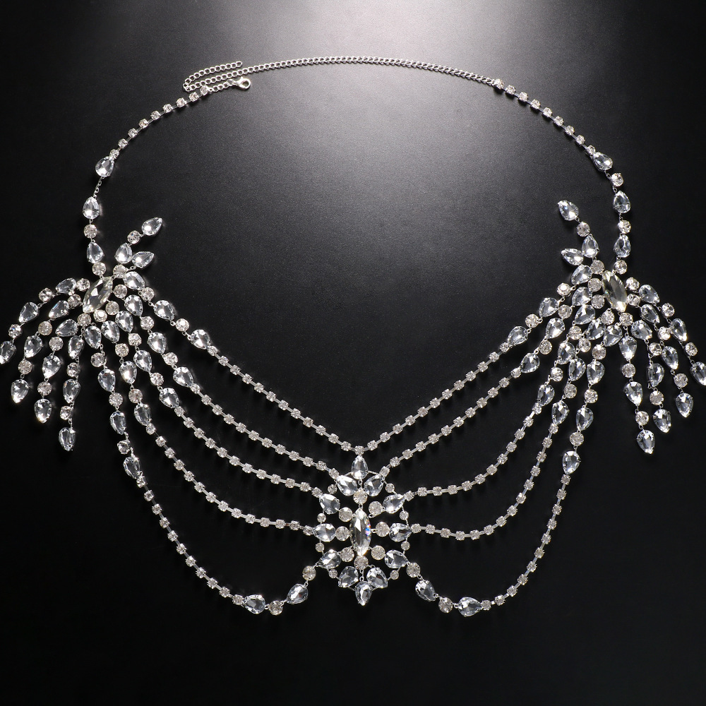 قلادة سلسلة كتف زفاف كريستال ب - مراجعة Body Jewelry Retainers وسعره