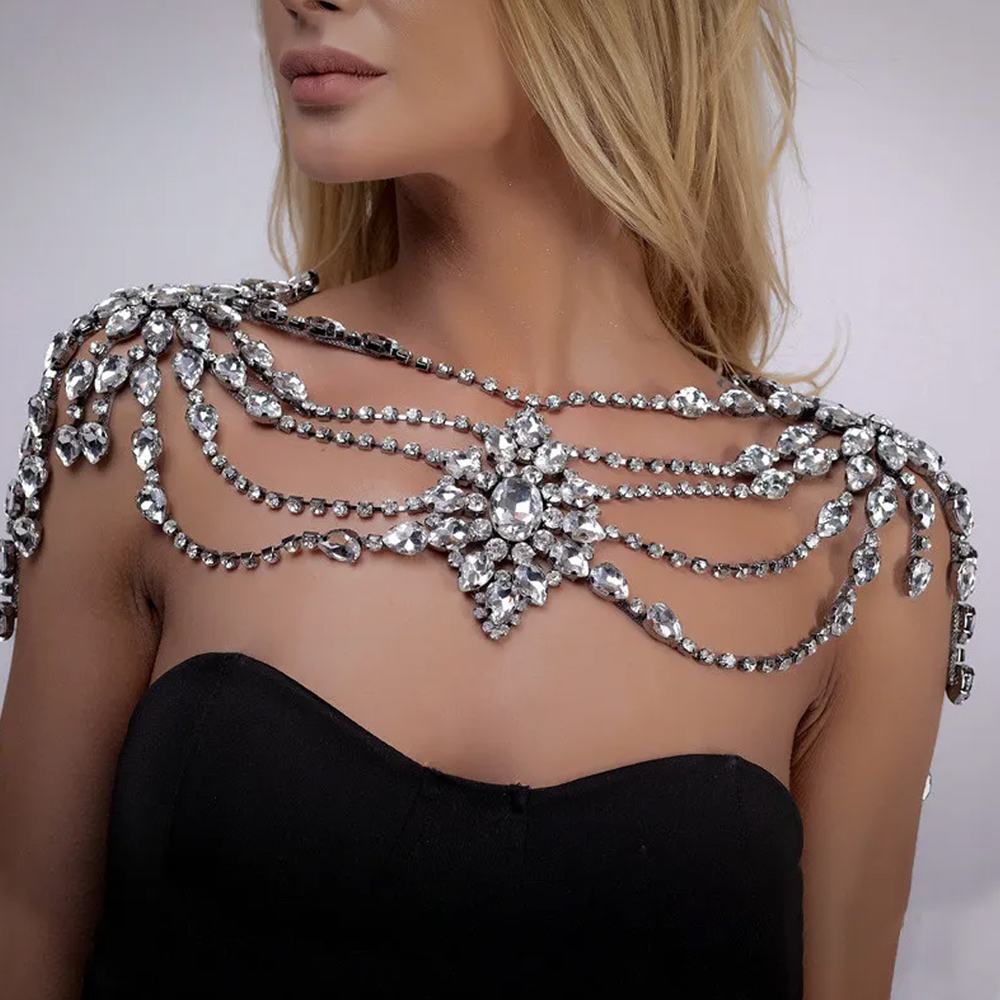 قلادة سلسلة كتف زفاف كريستال ب - مراجعة Body Jewelry Retainers وسعره